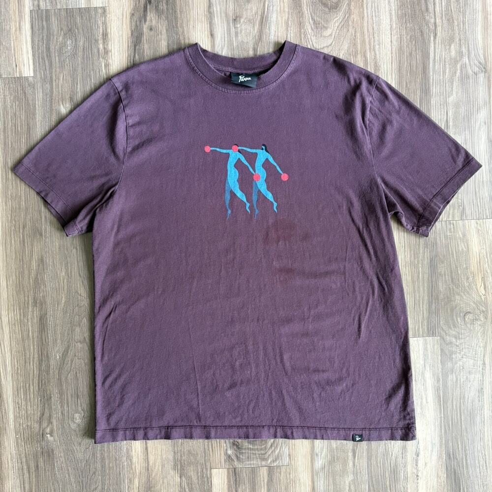 Parra Step Sequence Graphic T-Shirt Purple Size XL Streetwear Stained